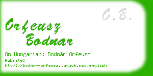 orfeusz bodnar business card